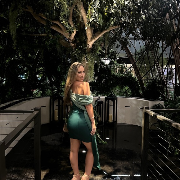 JLUXLABEL Green One Shoulder Sleeveless Dress - Picture 8 of 8